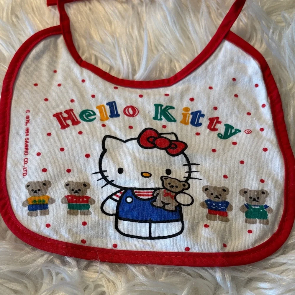 Hello Kitty Red and White Polka vintage Dot Bib